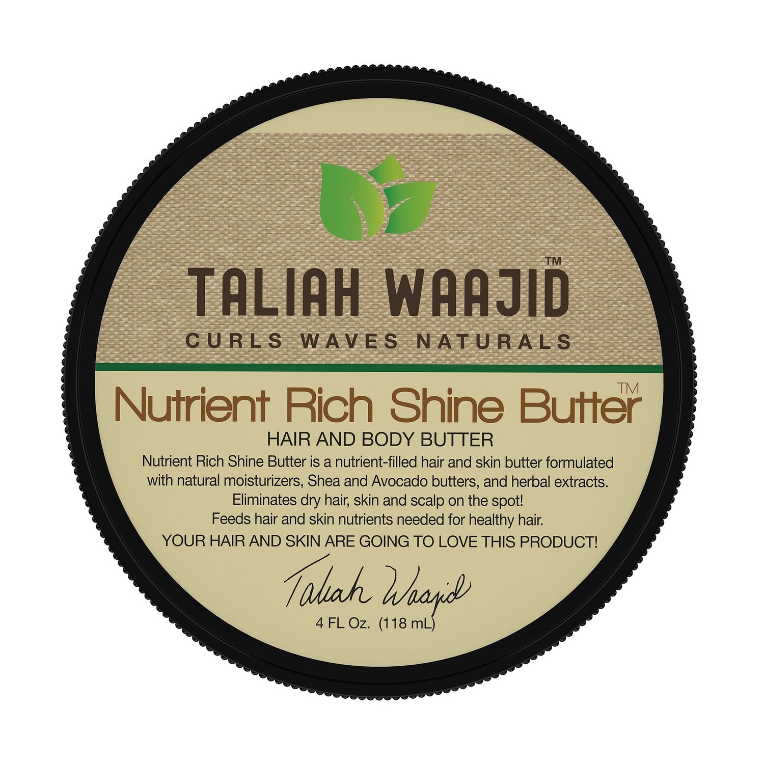 Taliah Waajid Curls,Waves &amp; Naturals Nutrient Rich Shine Butter 4oz 