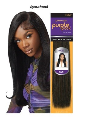 Outre Premium Purple Pack 100% Human Hair Yaki 18&quot; - 1