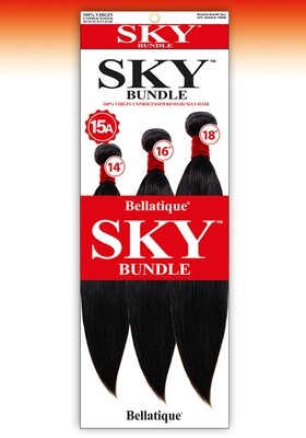 Bellatique Sky Bundle 100% Virgin Unprocessed Remi Human Hair Multi Pack Straight 10&quot;12&quot;14&quot; - Natural
