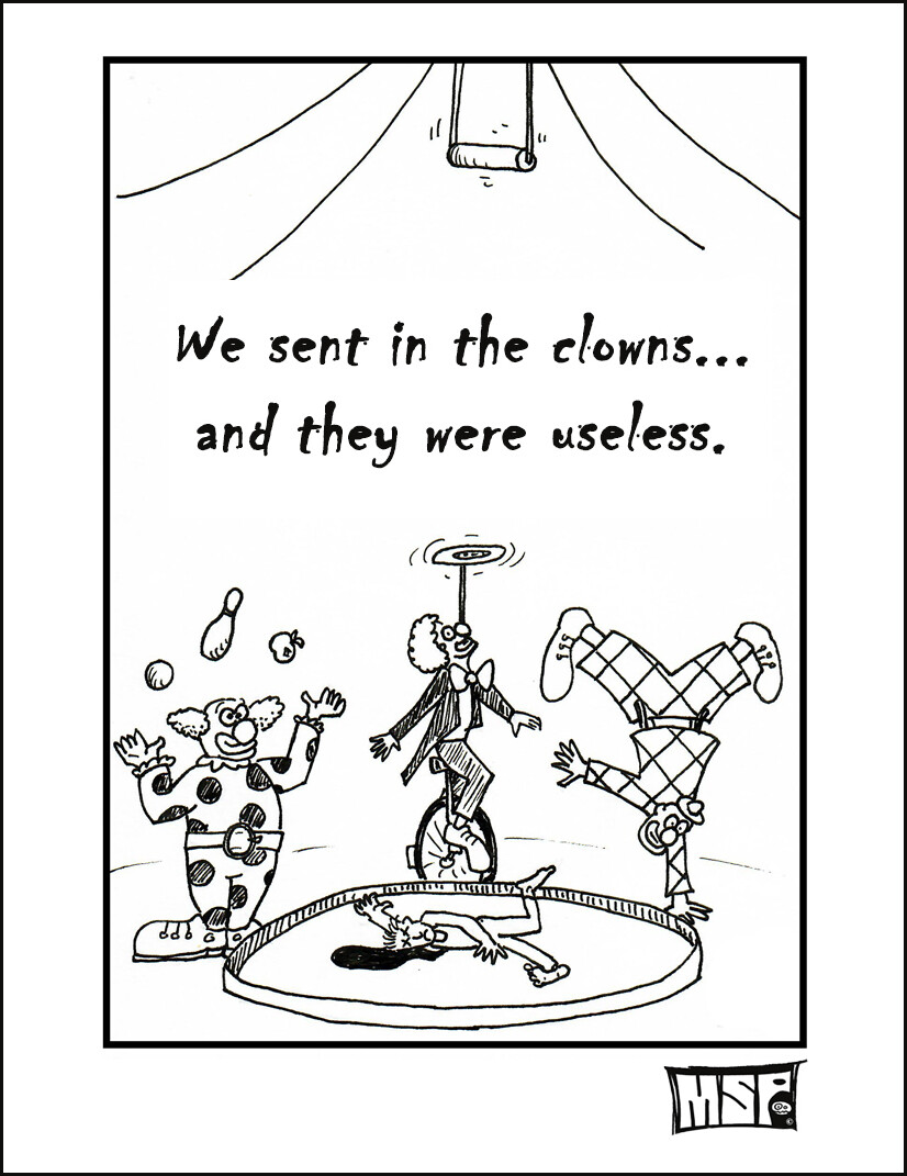 Sent In The Clowns - Blank - Single Card