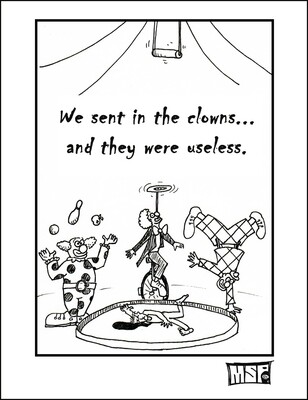 Sent In The Clowns - Blank - Single Card