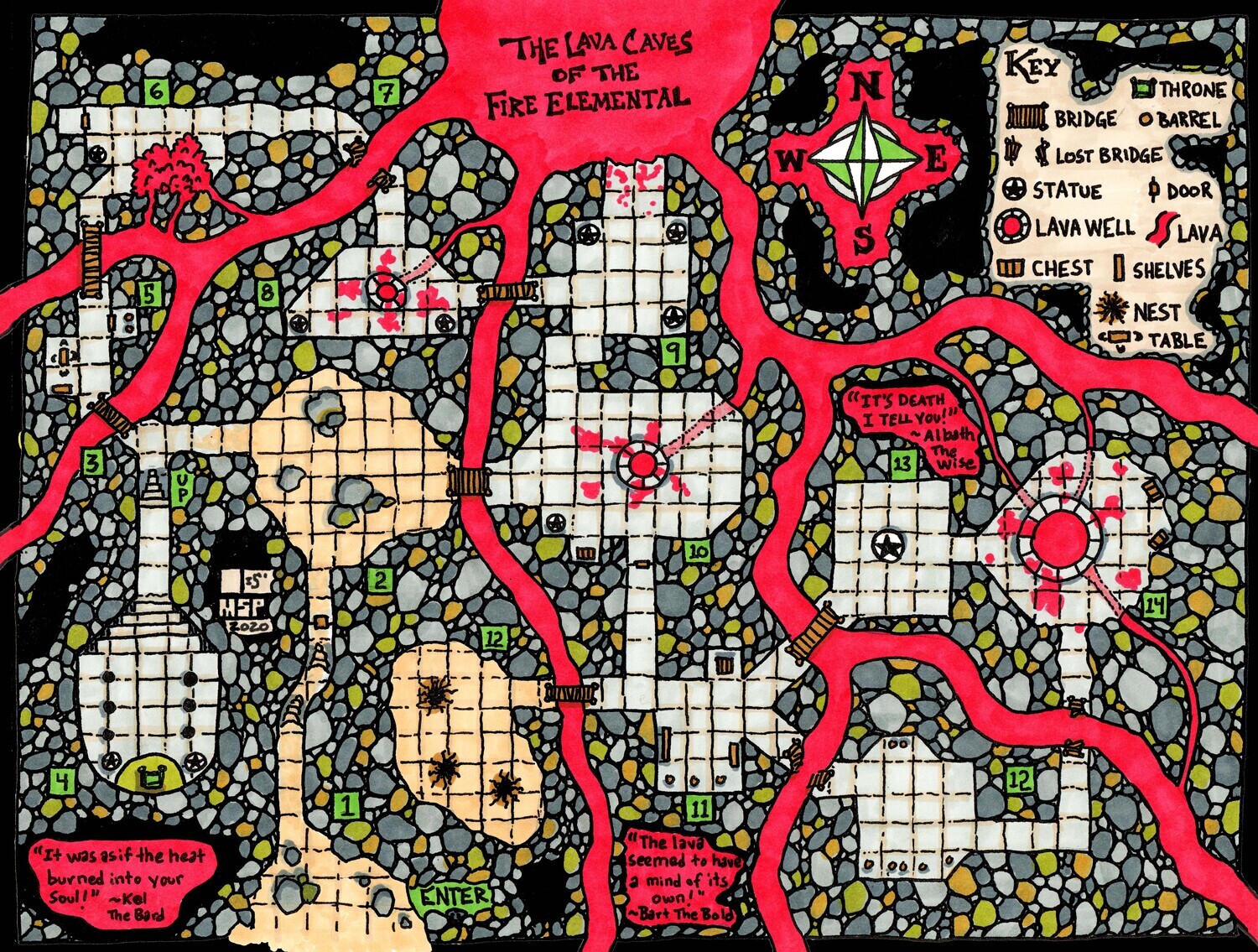 FREE Map Digital Download- The Lava Caves of the Fire Elemental