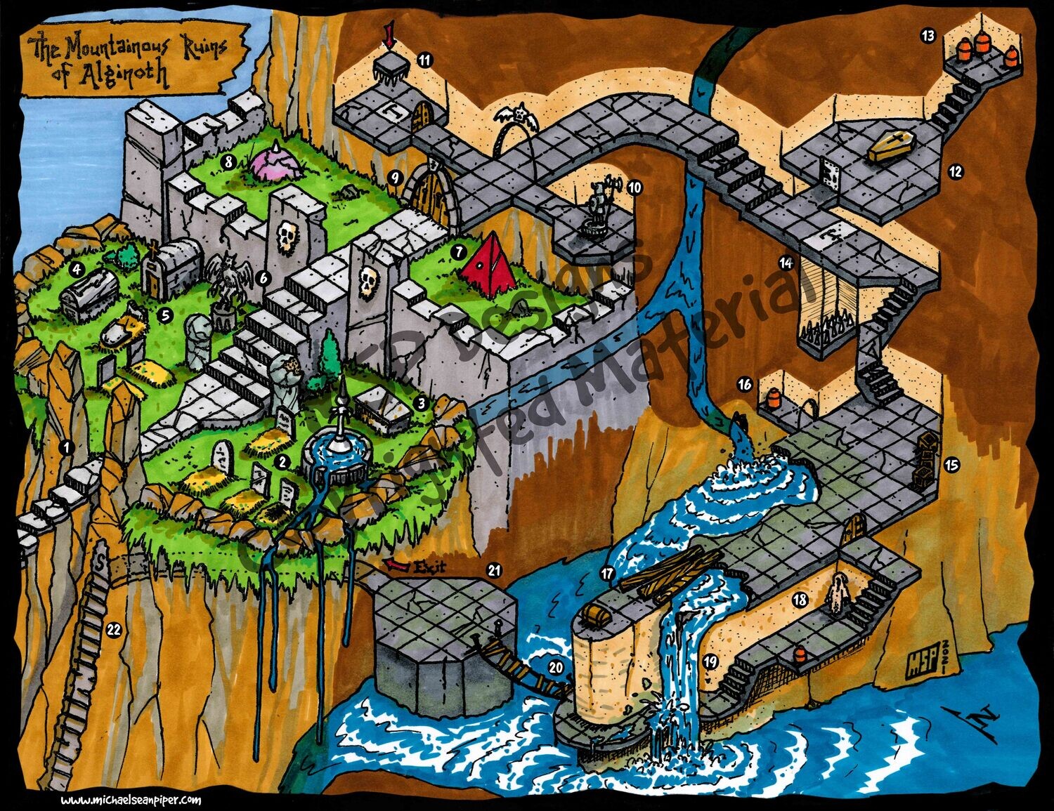ISO Map Digital Download- The Mountainous Ruins of Alginoth