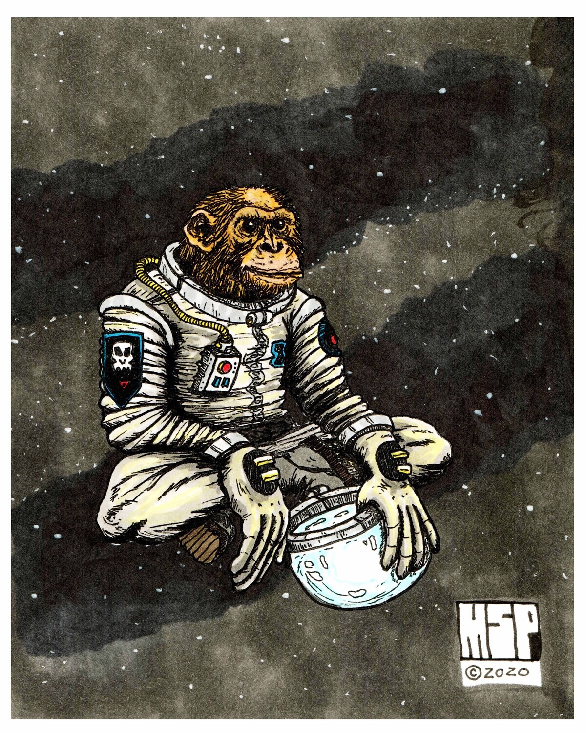 Space Chimp - Print