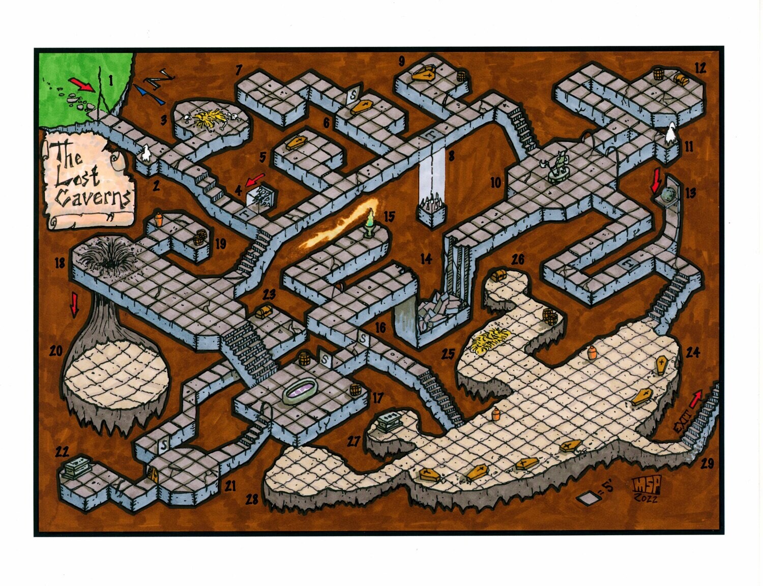 ISO Map Print: The Lost Caverns