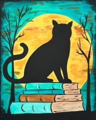 Paintbrush Party Cat and the Moon