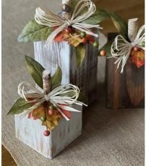 Wooden Blocks Pumkin Center Piece