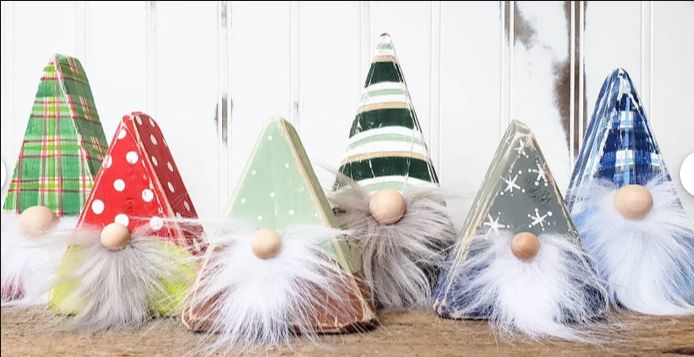 Wooden Gnome Trio Part 9 of the 12 months Christmas