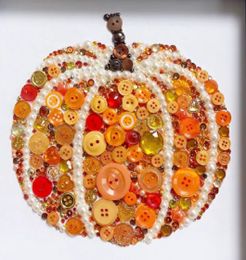 Button Pumpkin on Canvas