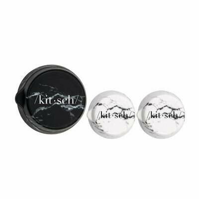 Silicone Refillable Jars 3pc Black & White Marble