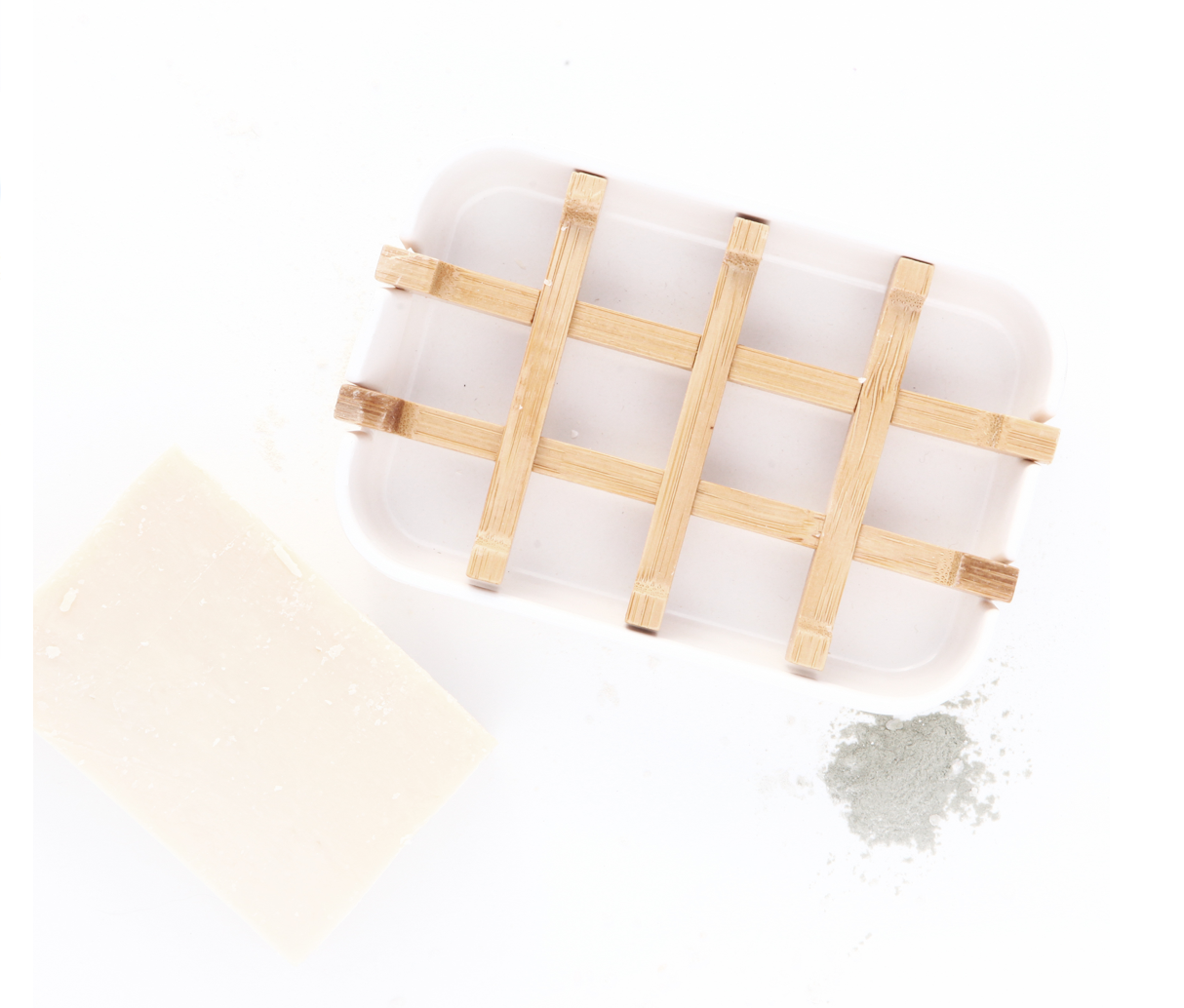 Bamboo Soap Dish - White