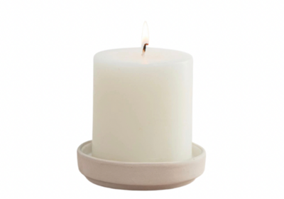 Organics Pillar Candle Holder - White 