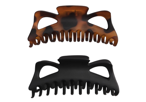 Jumbo Classic Claw Clips 2pc - Recycled Plastic - Black & Tortoise