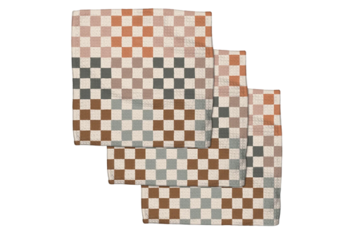 Autumn Checkers Geometry Dishcloths