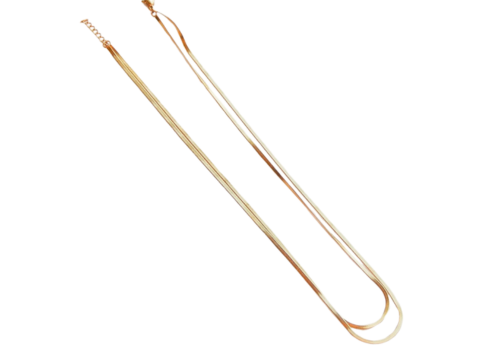 18K Gold Filled Flat Snake Chains Double-Layered