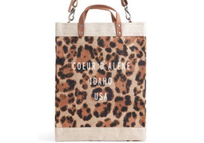 Apolis Market Bag in Cheetah Print with Strap