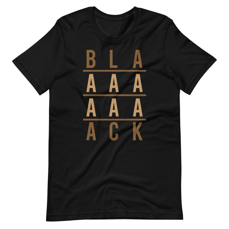 BLAAAAAAAACK Short-Sleeve Unisex T-Shirt, Color: Black, Size: XS