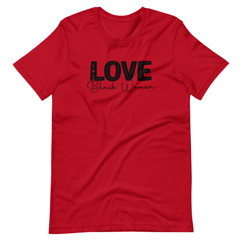 Love Black Women Short-Sleeve Unisex T-Shirt, Color: Red, Size: S