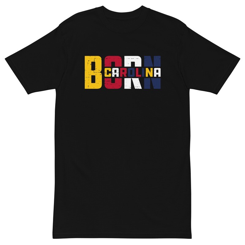 Carolina Born (North Carolina Flag) Men’s premium heavyweight tee