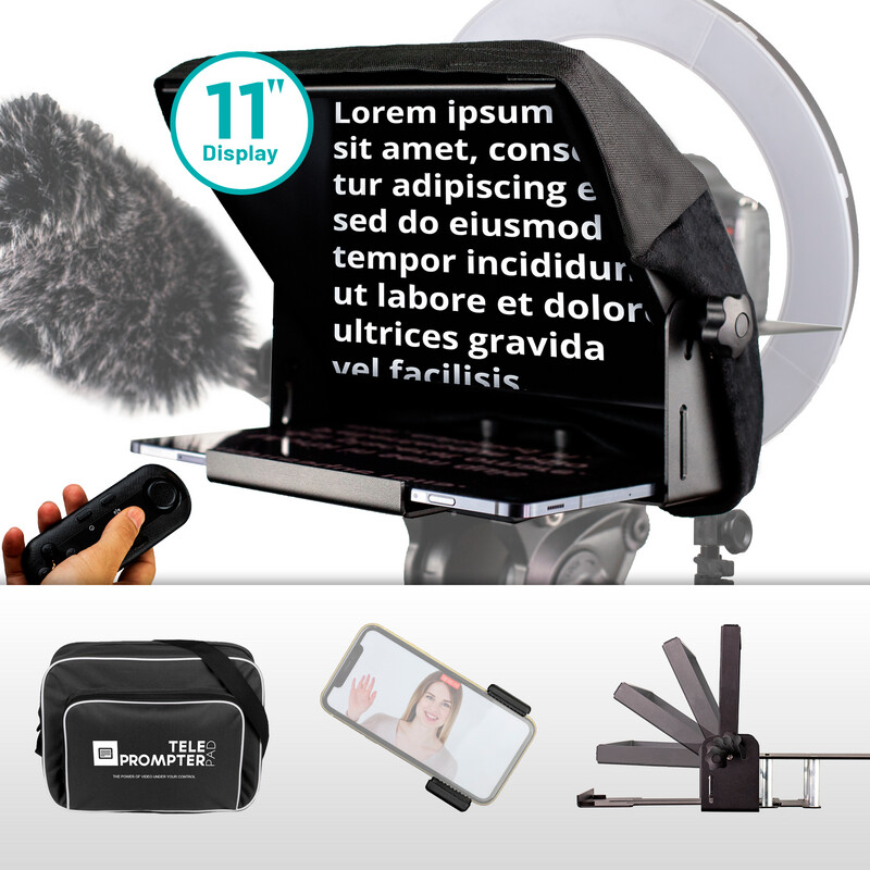 Teleprompter Pack 11&quot; + Remote + Transport bag