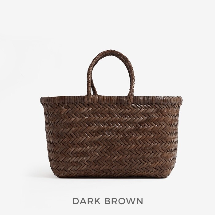 Woven leather tote bag