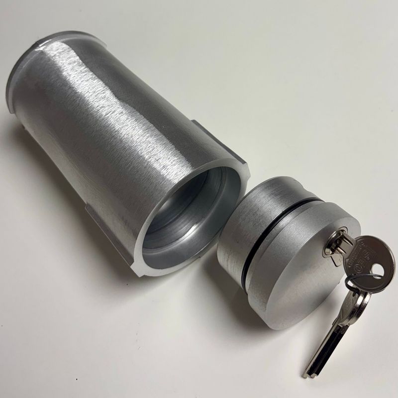 safemo-tube S 075/150, runder Wandtresor, Mini-Tresor Alu/Alu