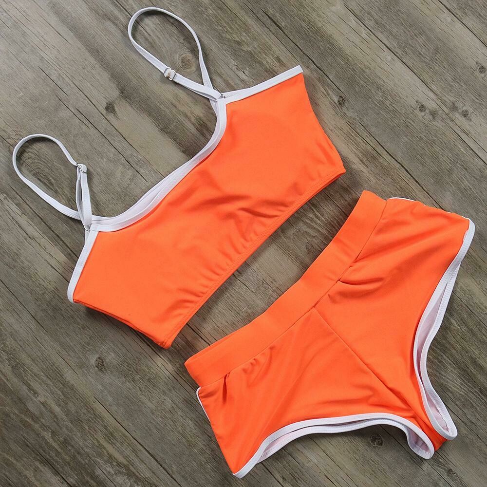OMKAGI Sexy Sport Two Piece Swimsuits Women Swimwear Bikini Set Female Summer Bathing Suits