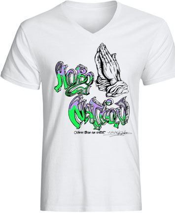Praying Hands, by Willie Jeeter - V-Neck