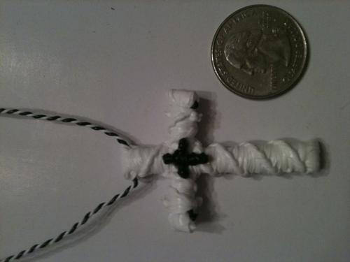 Trash Bag Jewelry Double Cross Necklace