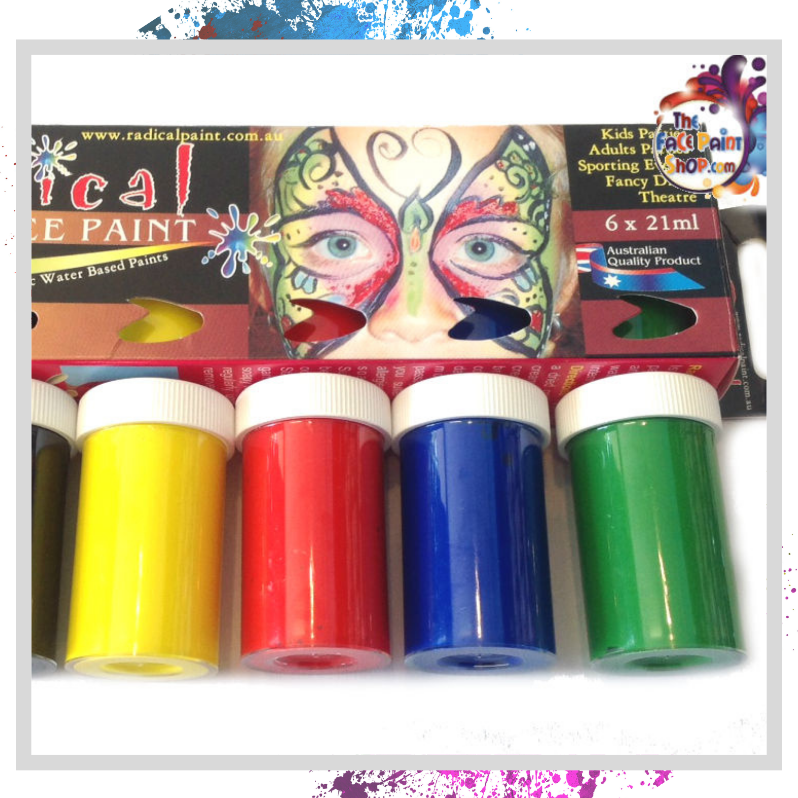 6 x 21ml Face Paint Set Body Painting Art Party Make Up Radical Paint Australian