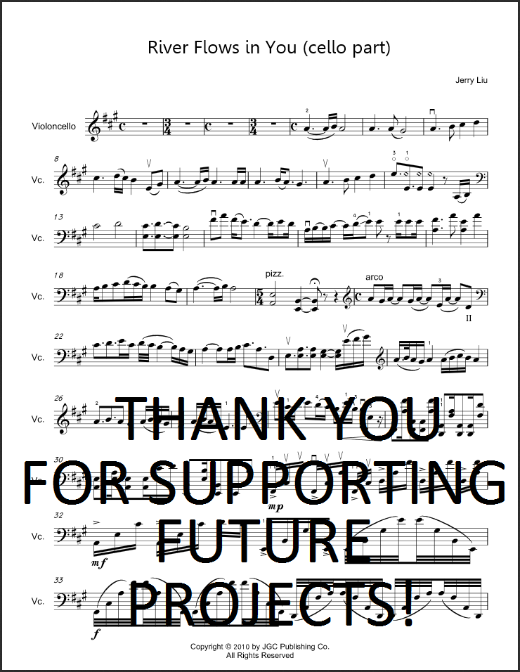 River Flows In You Cello Part Pdf