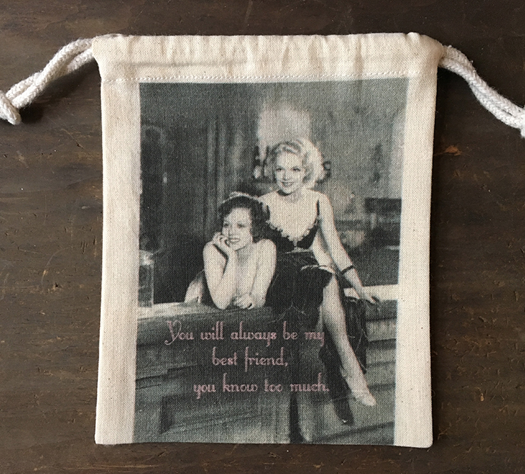 MY FAVORITE THINGS &quot;Know Too Much&quot; Drawstring Pouch