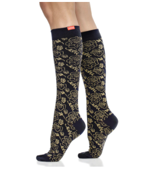 VIMandVIGR Compression Knee High Sock-Juliet Navy/Gold