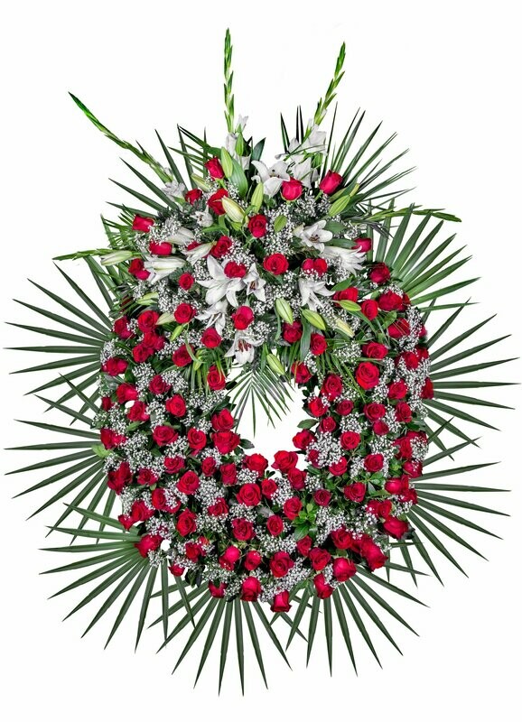 Corona Funeraria de Rosas Rojas