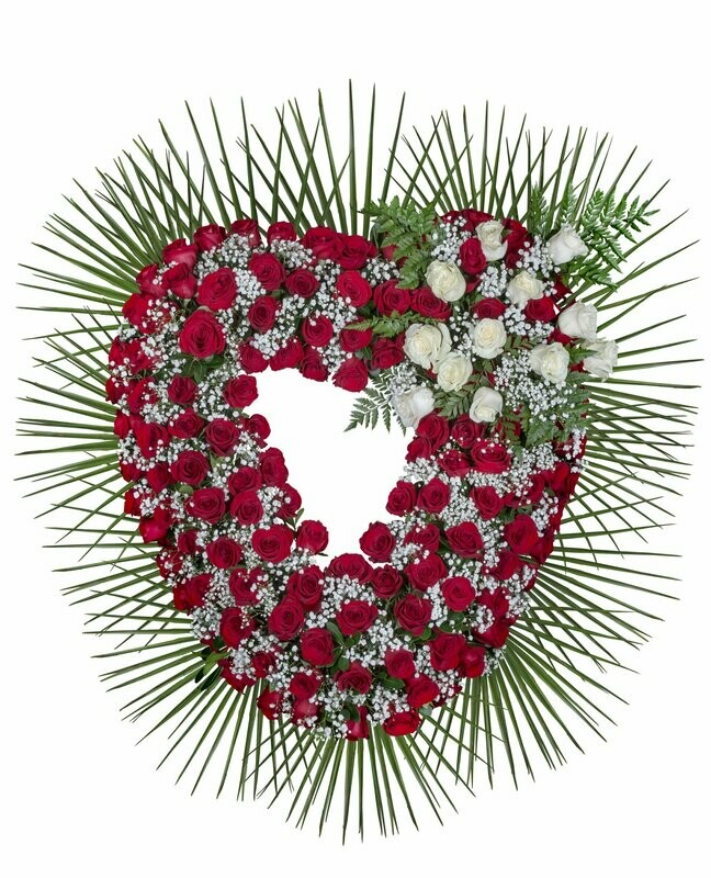 Corazón de Flores para Difuntos de Rosas