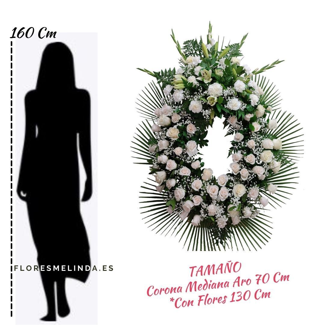 Corona Funeraria de Rosas Blancas