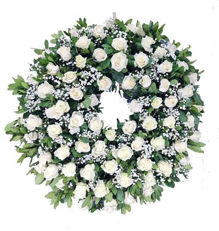 Corona de Rosas Blancas Moderna