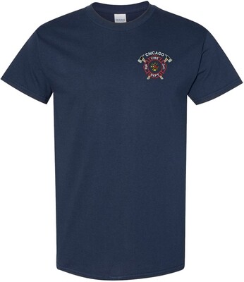 Chicago Fire Department Embroidered T-Shirt W/Cross Axes