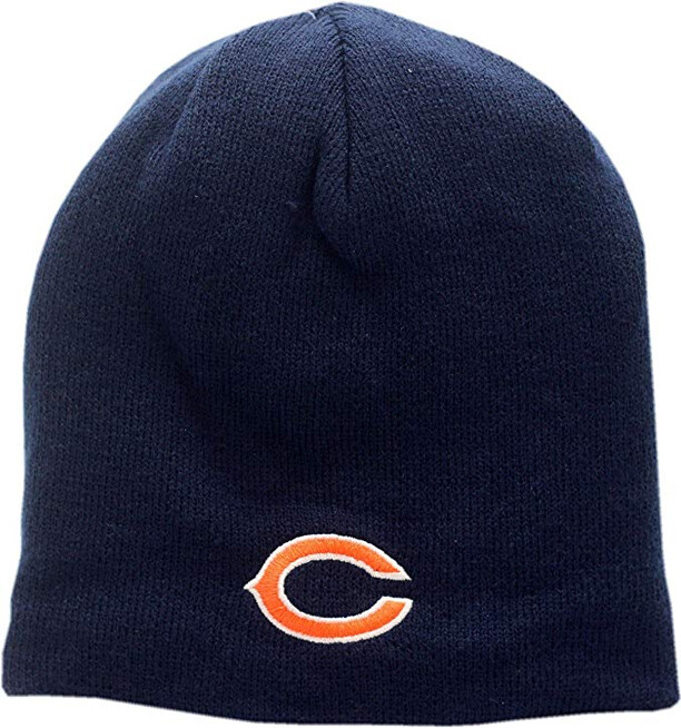 Chicago Bears Skull Knit Hat Stitched Logo Blue