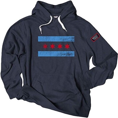 Chicago Flag Wrigley Field 1914 Crossover Pullover Hoodie