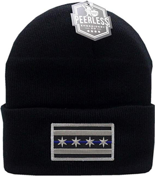 Blue Line Chicago Flag Cuffed Knit Hat