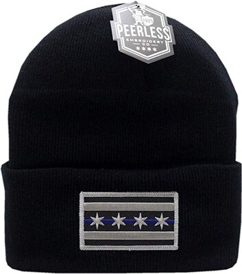 Blue Line Chicago Flag Cuffed Knit Hat