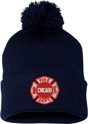 Chicago Fire Department Cuffed Pom Knit Hat