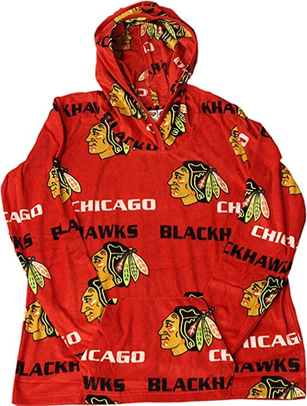 Chicago Blackhawks Womens Pullover Hooded Fleece Facade