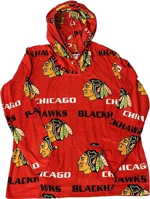 Chicago Blackhawks Womens Pullover Hooded Fleece Facade