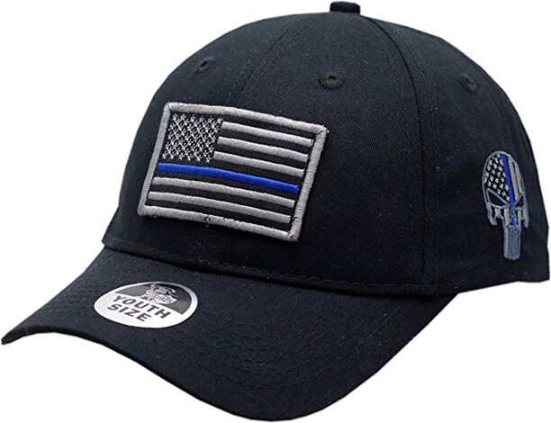 Youth Blue Line Punisher Hat Adjustable Strap
