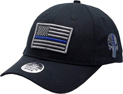 Youth Blue Line Punisher Hat Adjustable Strap