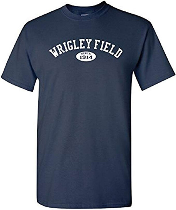 Wrigley Field Chicago Gildan Heavy Cotton Navy Blue T-Shirt