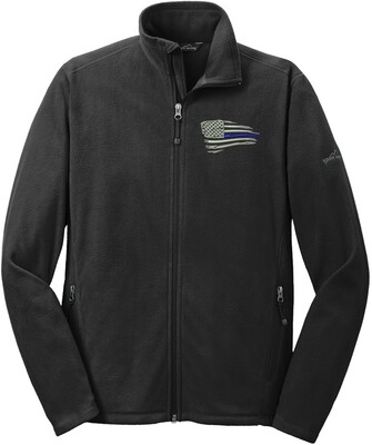 Distressed American Blue Line Flag Full-Zip Microfleece Jacket EB224