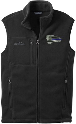 Distressed American Blue Line Flag Fleece Vest EB204